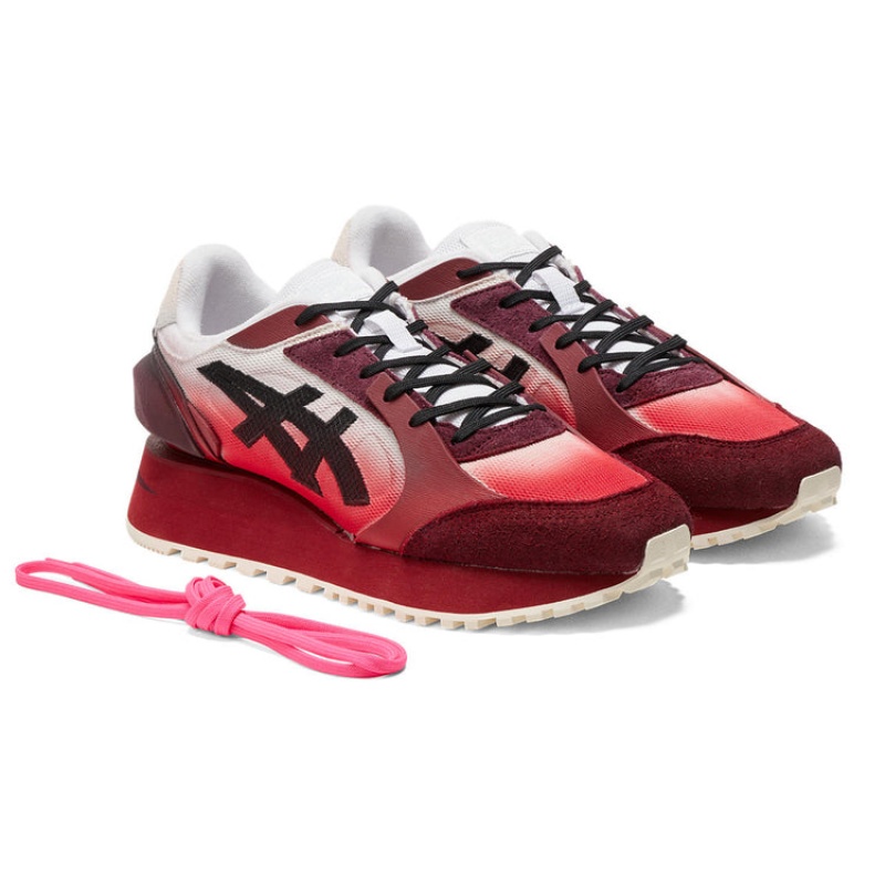 Cream / Deep Red Women's Onitsuka Tiger Moage Co Sneakers Online India | Z1G-6297