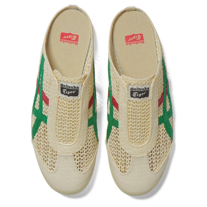 Cream / Green Men's Onitsuka Tiger Sabot Mexico 66 Online India | O0J-6328