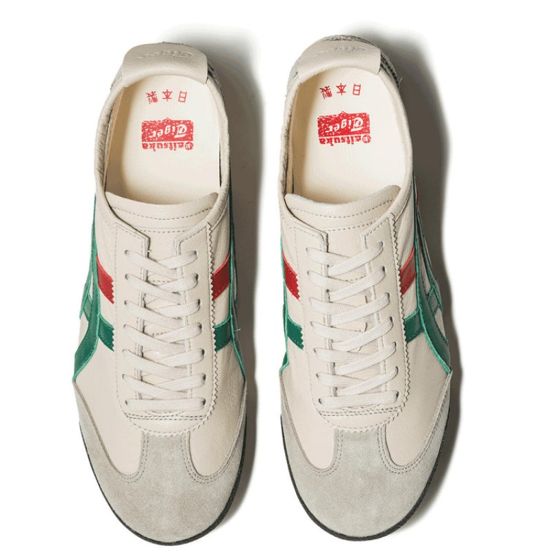 Cream / Green Women's Onitsuka Tiger Deluxe Mexico 66 Online India | V4M-3184