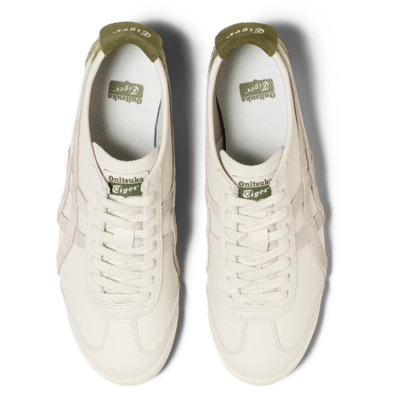 Cream / Green Women's Onitsuka Tiger Mexico 66 Online India | W8C-0148