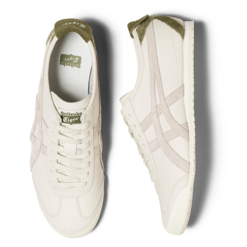 Cream / Green Women's Onitsuka Tiger Mexico 66 Online India | W8C-0148