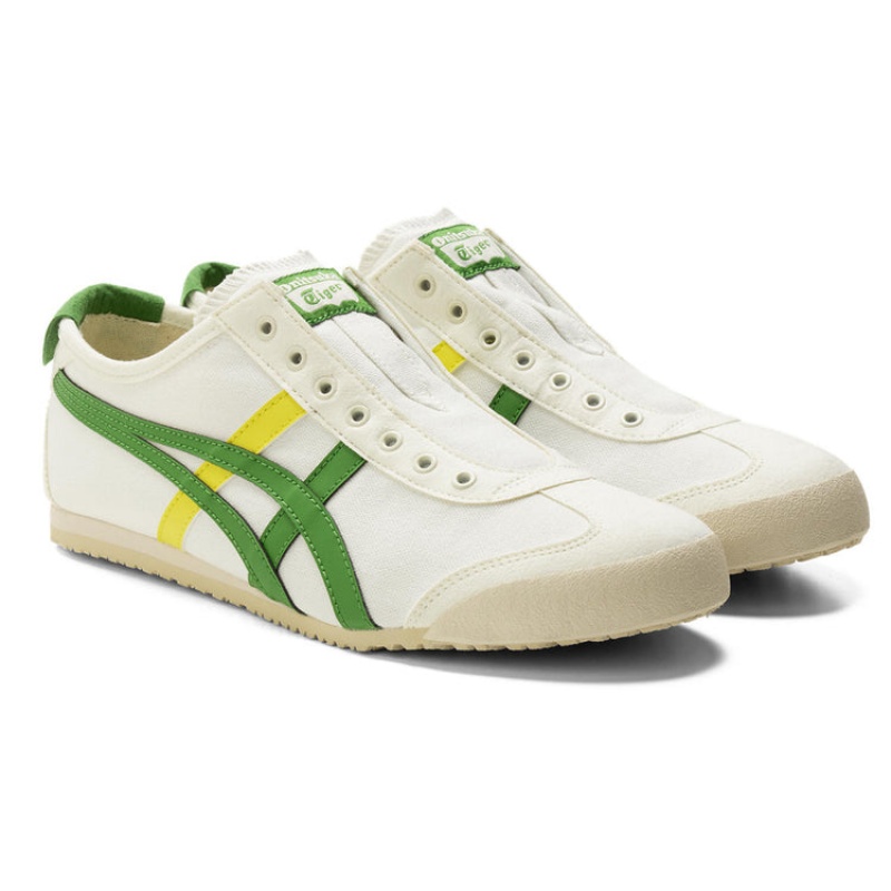 Cream / Green Women's Onitsuka Tiger Mexico 66 Slip-on Online India | Q3N-2461