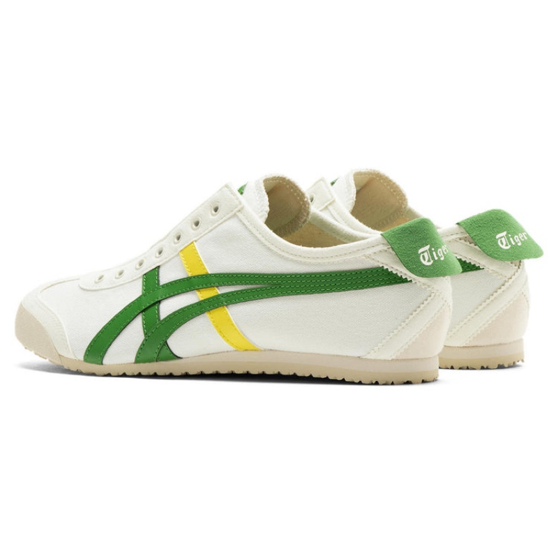 Cream / Green Women's Onitsuka Tiger Mexico 66 Slip-on Online India | Q3N-2461