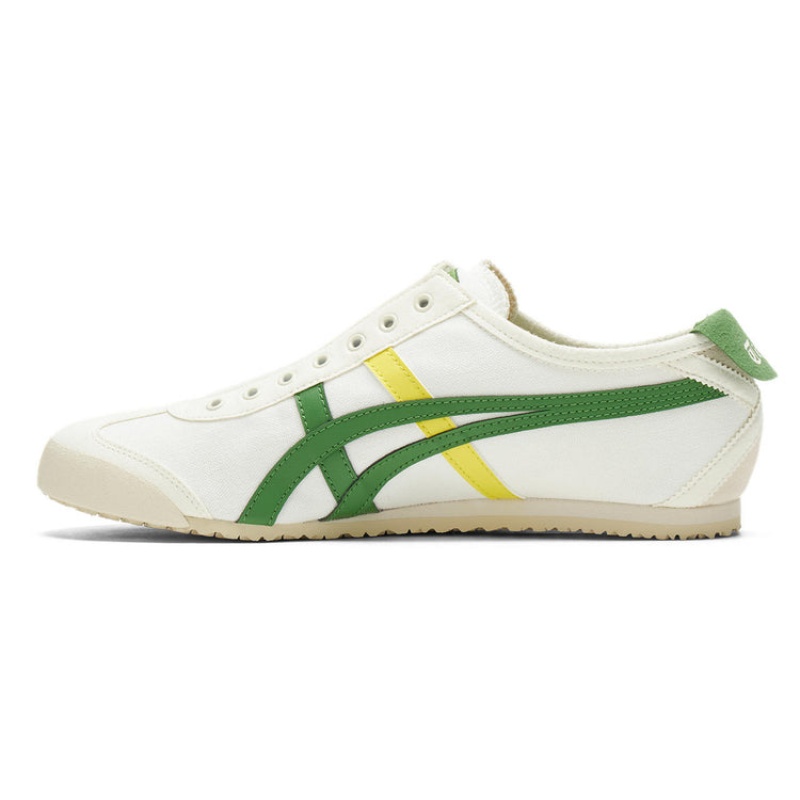 Cream / Green Women's Onitsuka Tiger Mexico 66 Slip-on Online India | Q3N-2461