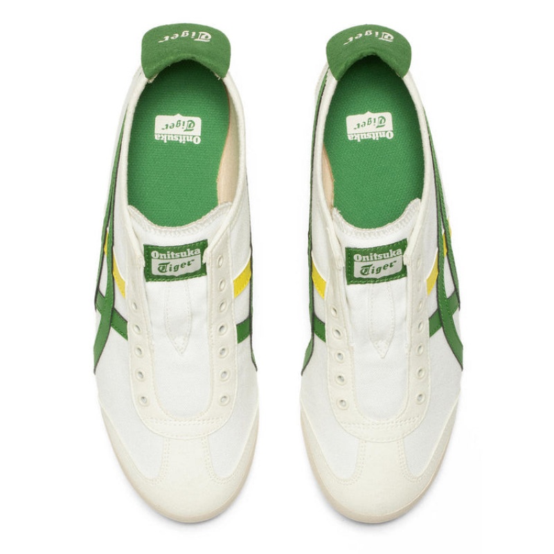 Cream / Green Women's Onitsuka Tiger Mexico 66 Slip-on Online India | Q3N-2461