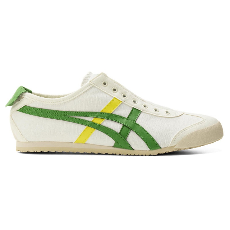 Cream / Green Women\'s Onitsuka Tiger Mexico 66 Slip-on Online India | Q3N-2461