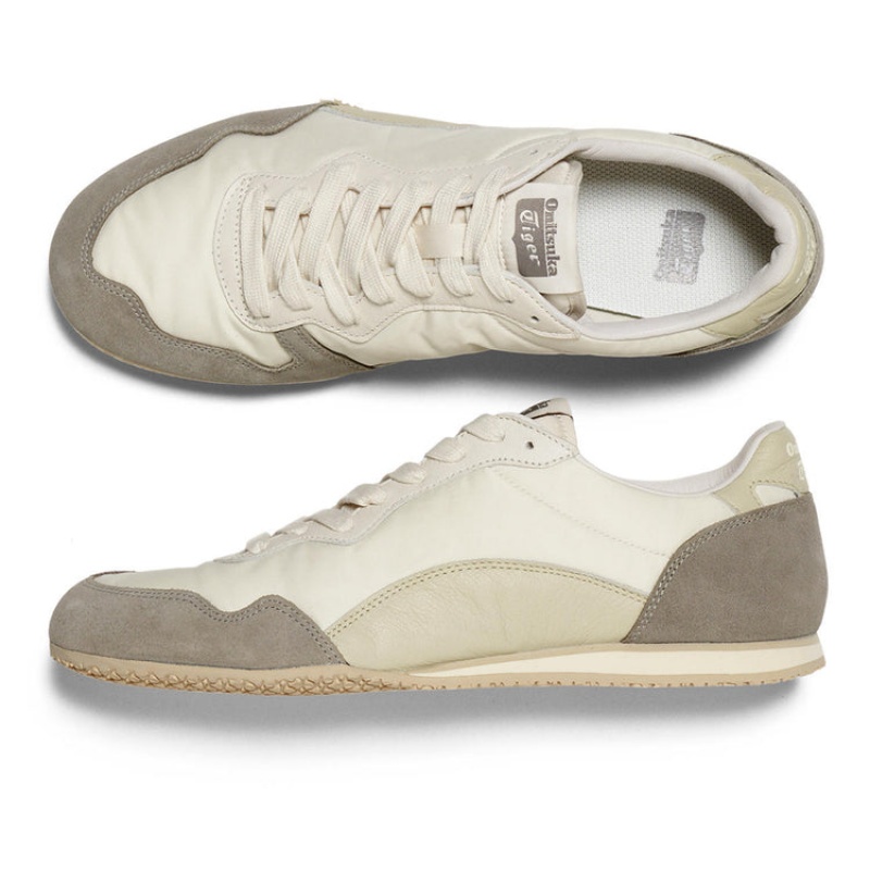 Cream / Green Women's Onitsuka Tiger Serrano Cl Sneakers Online India | S7K-0700