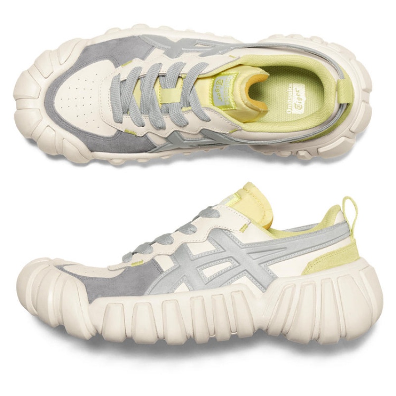 Cream / Grey Women's Onitsuka Tiger Dentigre Ls Sneakers Online India | E3P-2550