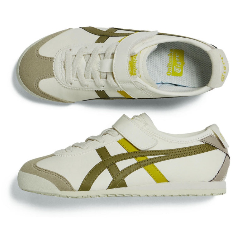 Cream / Olive Kids' Onitsuka Tiger Mexico 66 Online India | U0U-3058