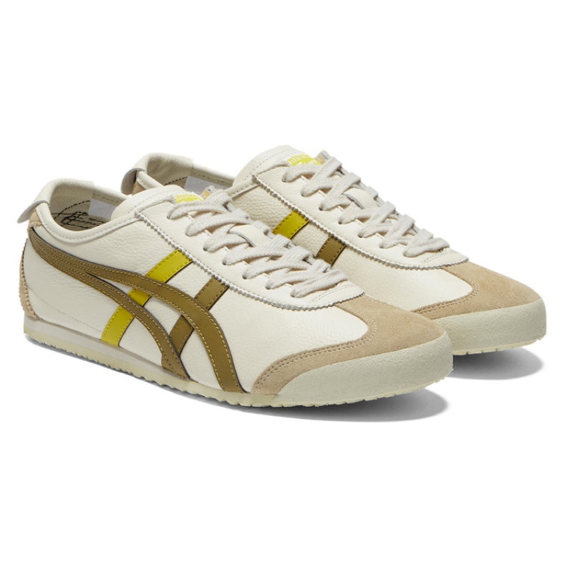 Cream / Olive Women's Onitsuka Tiger Mexico 66 Online India | S0A-1574