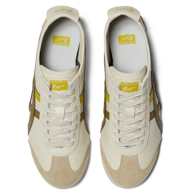 Cream / Olive Women's Onitsuka Tiger Mexico 66 Online India | S0A-1574