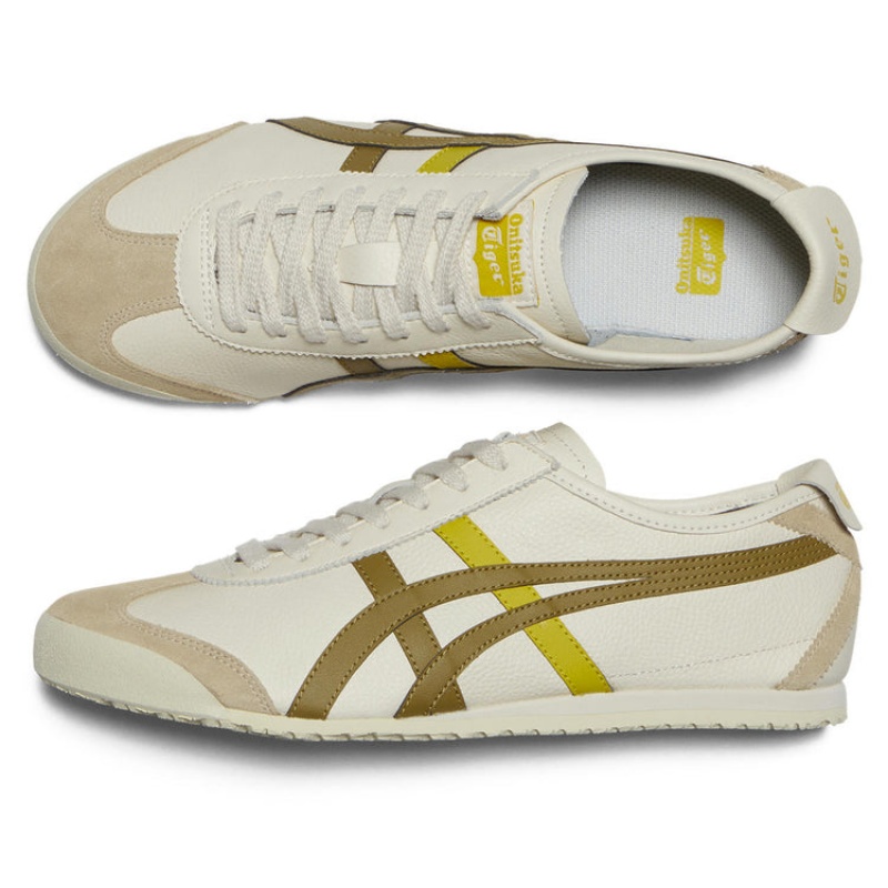 Cream / Olive Women's Onitsuka Tiger Mexico 66 Online India | S0A-1574