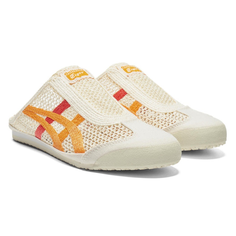 Cream / Orange Men's Onitsuka Tiger Sabot Mexico 66 Online India | M9W-9425