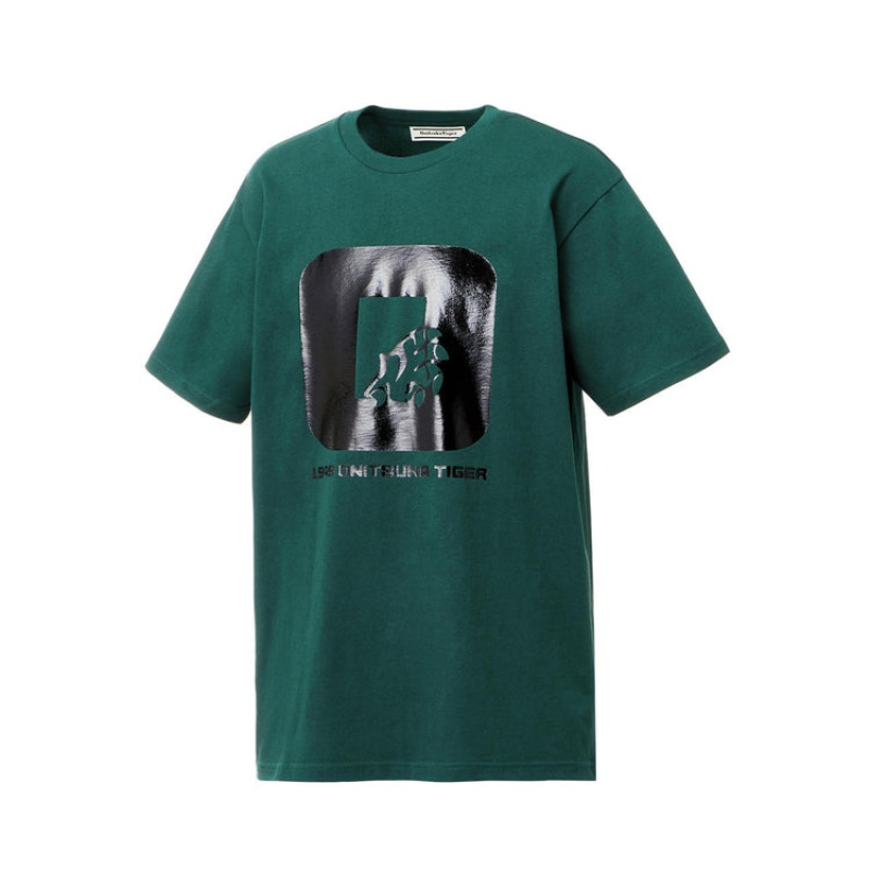 Dark Green Men's Onitsuka Tiger Graphic T Shirts Online India | Y9H-5155