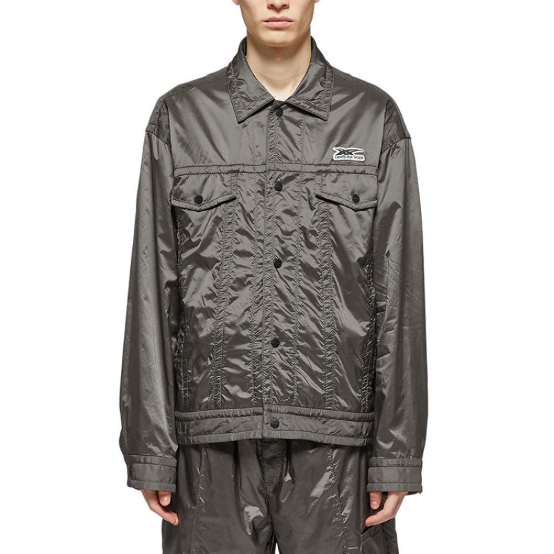 Dark Grey Men's Onitsuka Tiger Blouson Jackets Online India | X3Q-4609