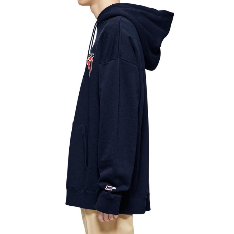 Dark Navy Men's Onitsuka Tiger Hoodie Online India | Y3X-5605