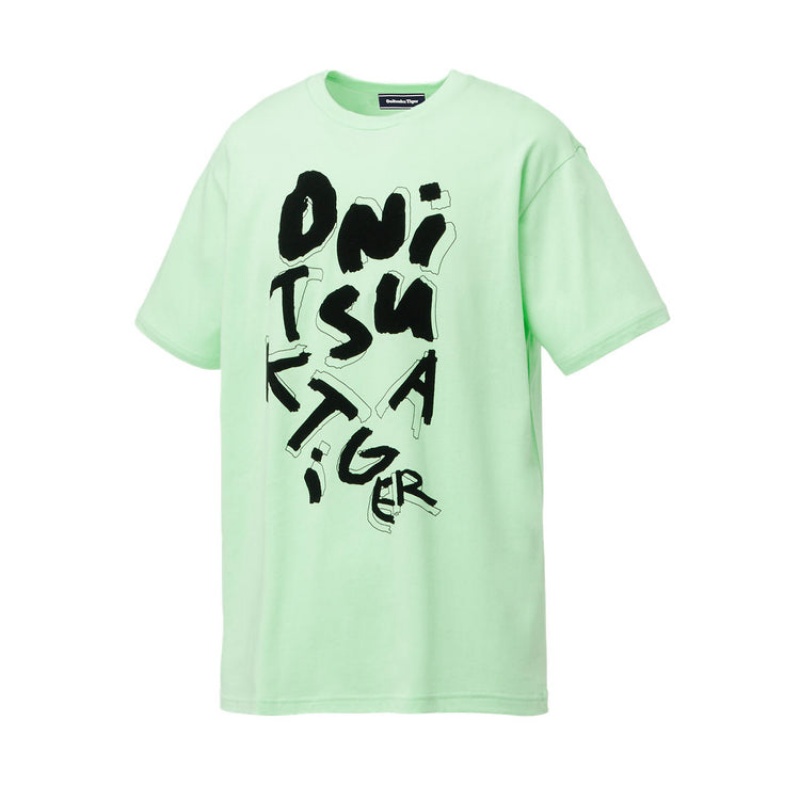 Green Men's Onitsuka Tiger Graphic T Shirts Online India | B1G-6518