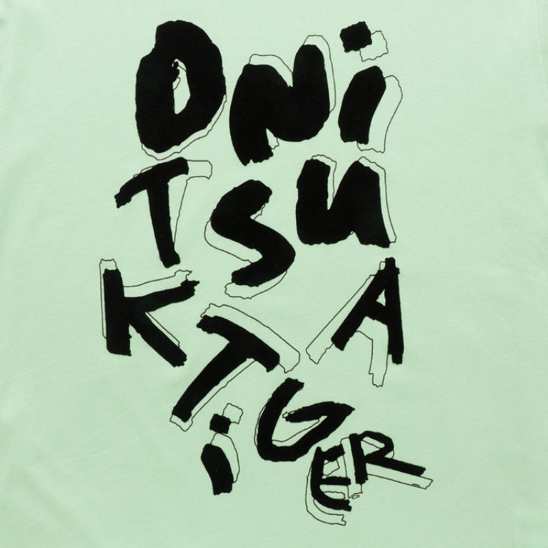 Green Men's Onitsuka Tiger Graphic T Shirts Online India | B1G-6518