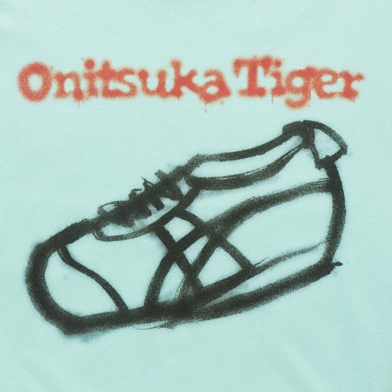 Green Women's Onitsuka Tiger Graphic T Shirts Online India | N1T-4479