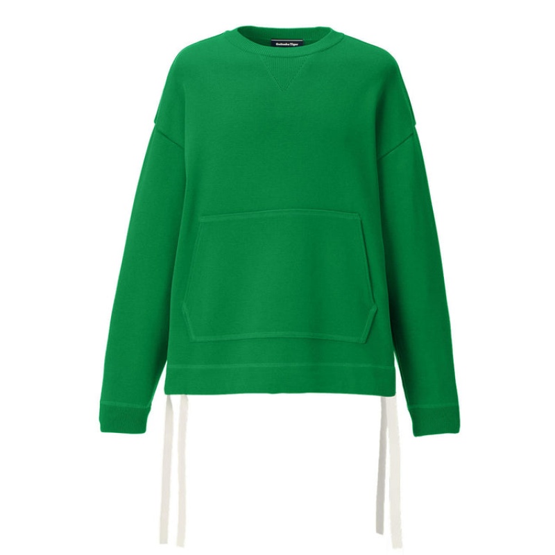 Green Women\'s Onitsuka Tiger LS Knit Tops Online India | G7P-8202