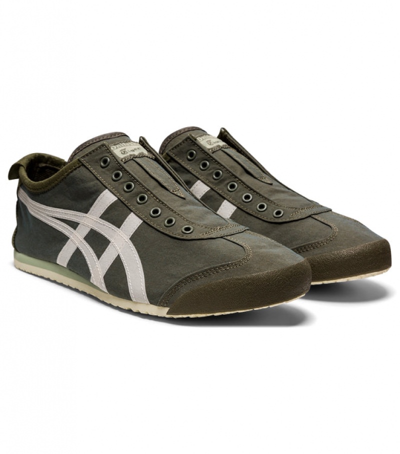 Green / Beige Women's Onitsuka Tiger Mexico 66 Slip-on Online India | A1S-0300