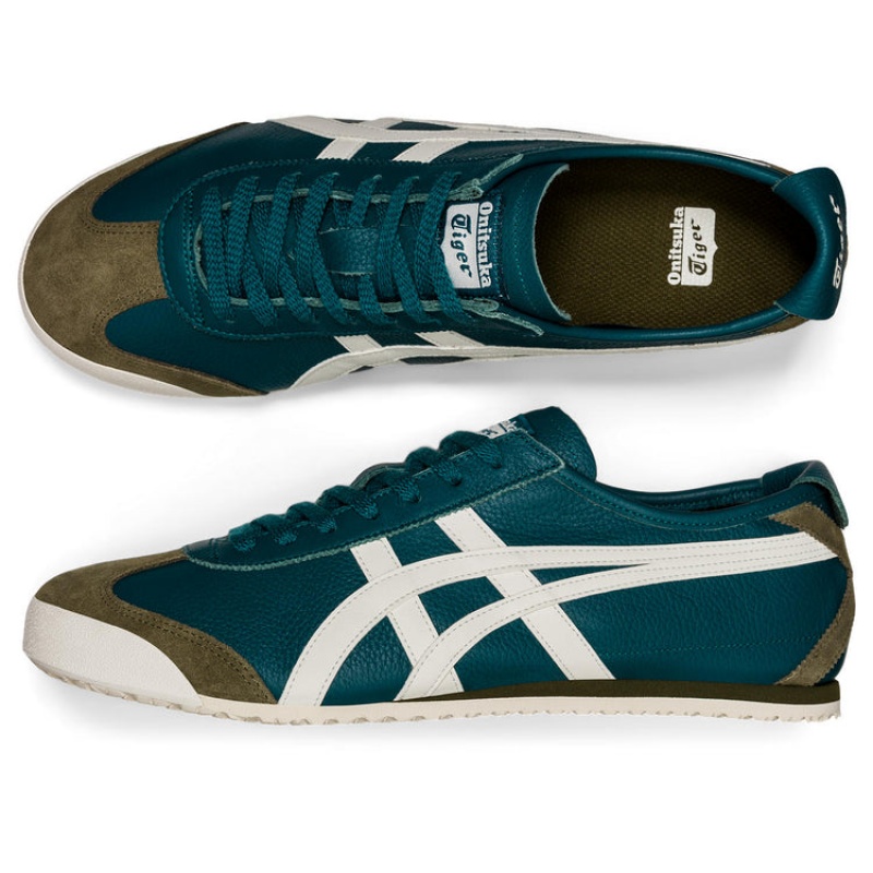 Green / Cream Men's Onitsuka Tiger Mexico 66 Online India | E9H-3610