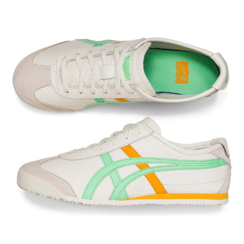 Green / Cream Women's Onitsuka Tiger Mexico 66 Online India | Y3D-6550