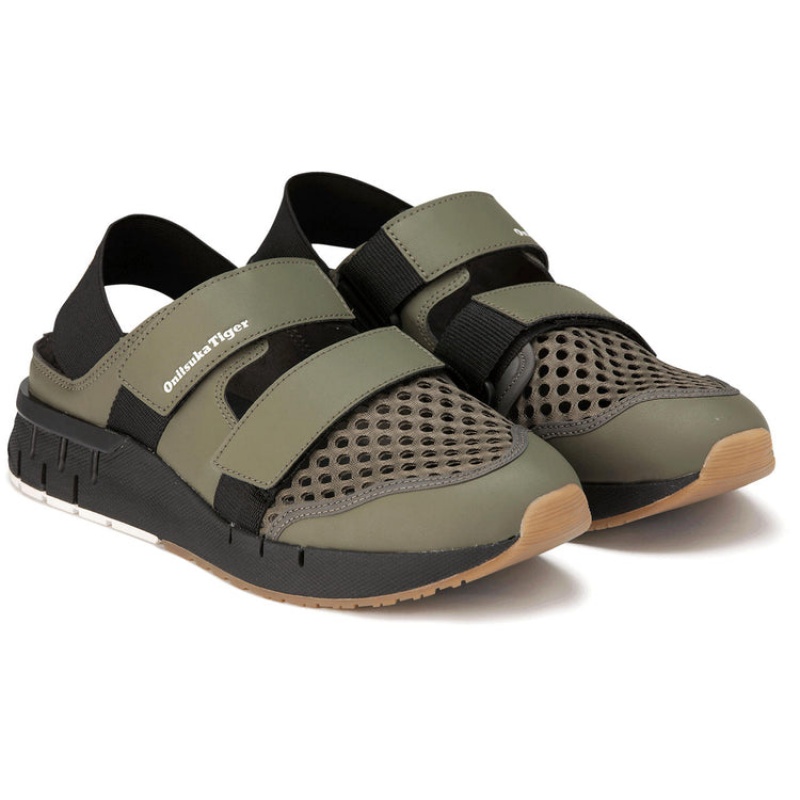 Green / Green Men's Onitsuka Tiger Rebilac Sandals Online India | U6S-7234