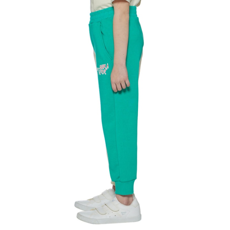 Green / Light Beige Kids' Onitsuka Tiger Sweatpants Online India | B3H-7645