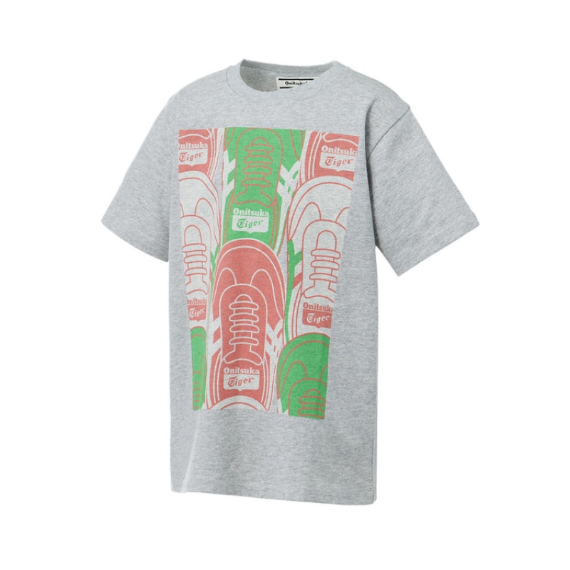 Grey Kids' Onitsuka Tiger Graphic T Shirts Online India | N0T-4206