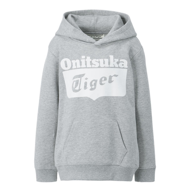 Grey Kids\' Onitsuka Tiger Sweat Hoodie Online India | E1I-7431