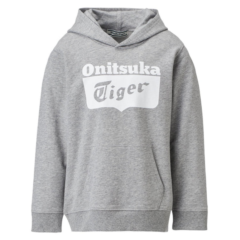 Grey Kids\' Onitsuka Tiger Sweat Hoodie Online India | N1F-9627