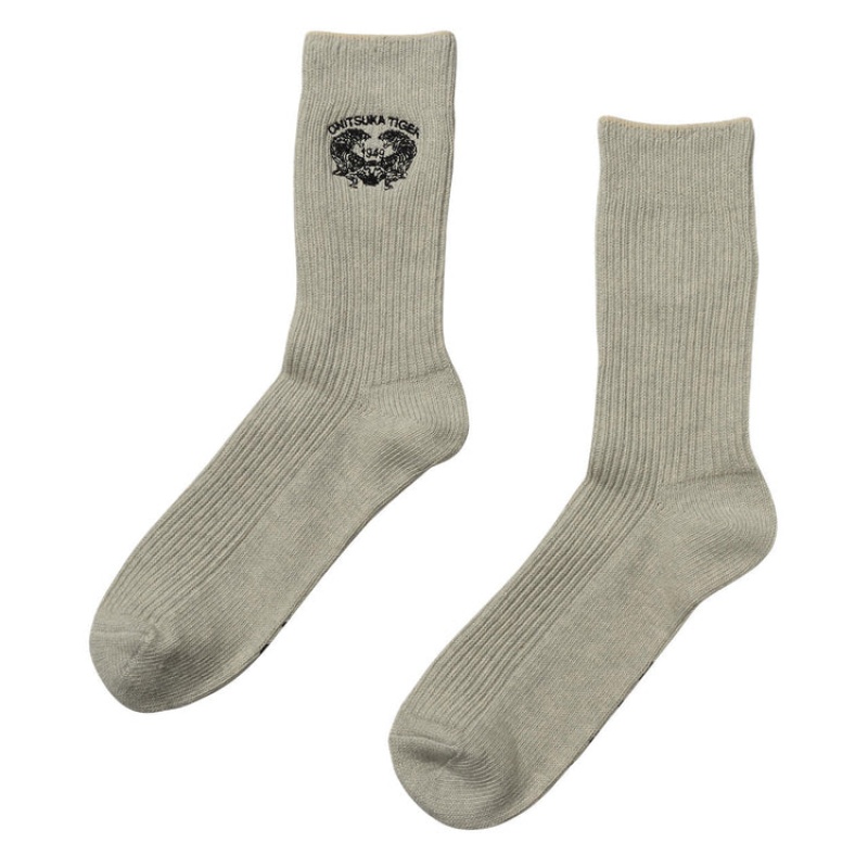 Grey Men\'s Onitsuka Tiger Middle Socks Online India | H1J-5853