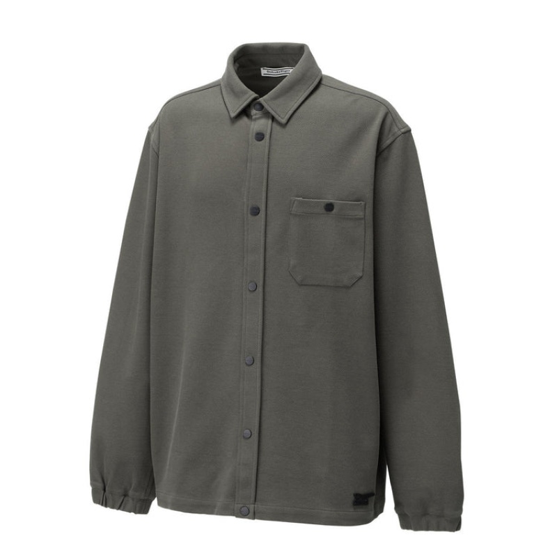 Grey Men's Onitsuka Tiger Shirt Jackets Online India | P1A-2194