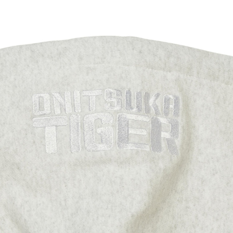 Grey Men's Onitsuka Tiger Sweat Hoodie Online India | I7O-0006