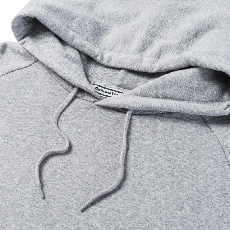 Grey Men's Onitsuka Tiger Sweat Hoodie Online India | S4G-4853