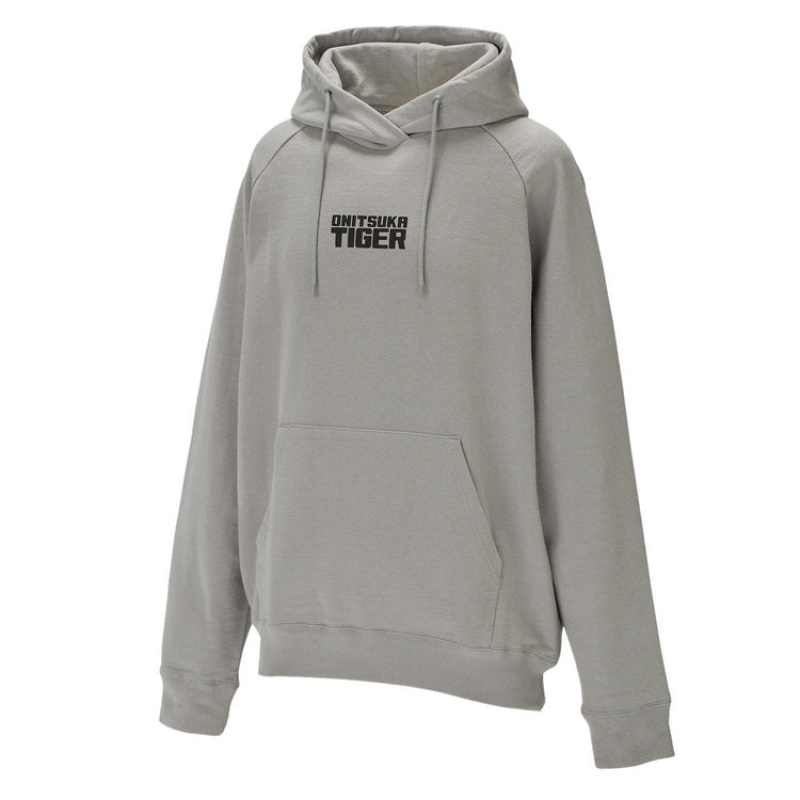 Grey Men's Onitsuka Tiger Sweat Hoodie Online India | U4R-4900