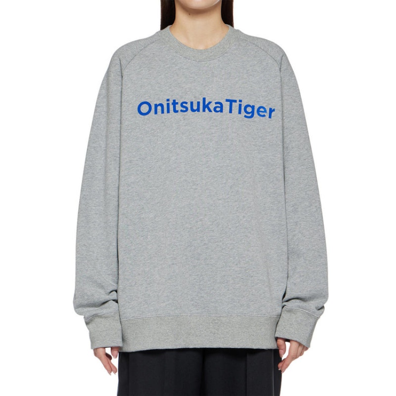 Grey Men's Onitsuka Tiger Sweatshirts Online India | U8K-4255