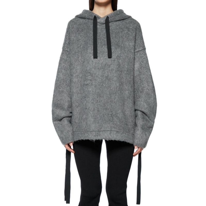 Grey Women's Onitsuka Tiger WS Knit Hoodie Dress Online India | E5D-0629