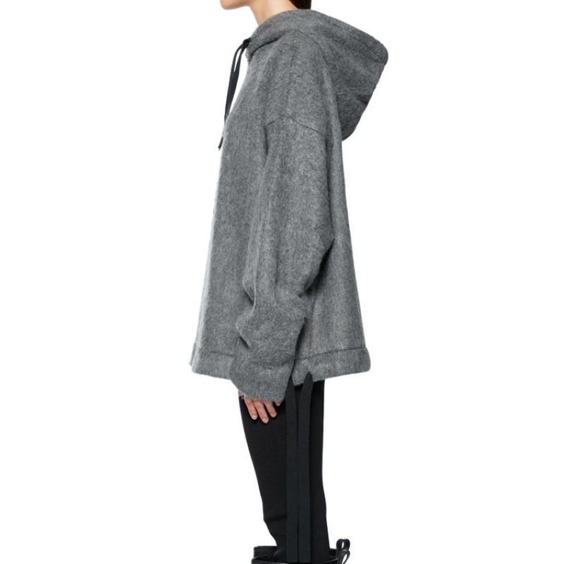 Grey Women's Onitsuka Tiger WS Knit Hoodie Dress Online India | E5D-0629