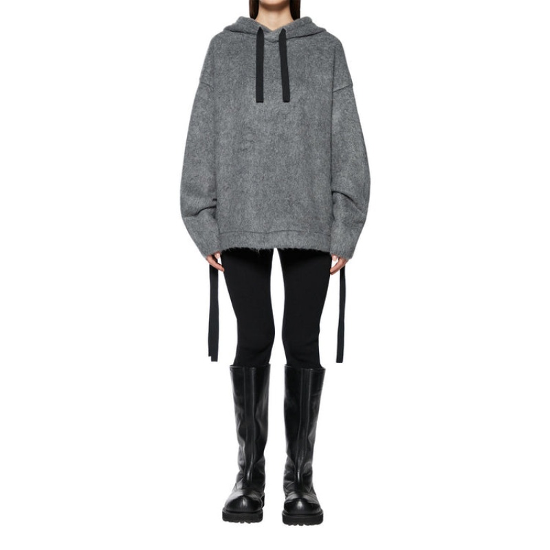 Grey Women's Onitsuka Tiger WS Knit Hoodie Dress Online India | E5D-0629