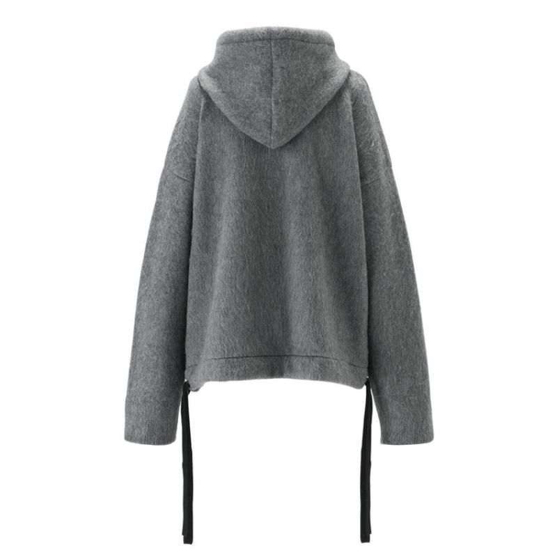 Grey Women's Onitsuka Tiger WS Knit Hoodie Dress Online India | E5D-0629