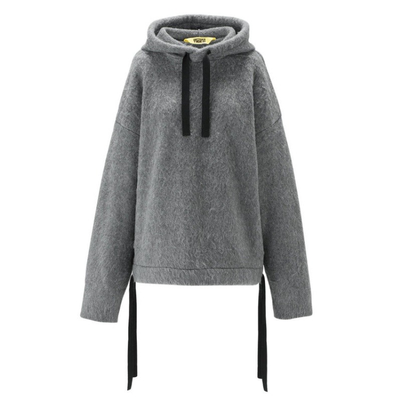 Grey Women\'s Onitsuka Tiger WS Knit Hoodie Dress Online India | E5D-0629