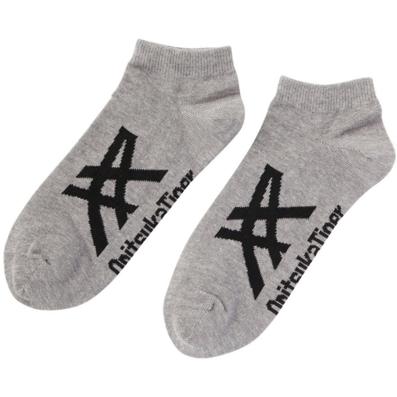 Grey / Black Men\'s Onitsuka Tiger Ankle Socks Online India | V6A-0773