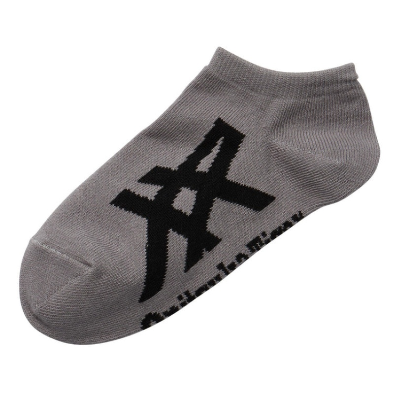 Grey / Black Men's Onitsuka Tiger Ankle Socks Online India | R2Q-3485