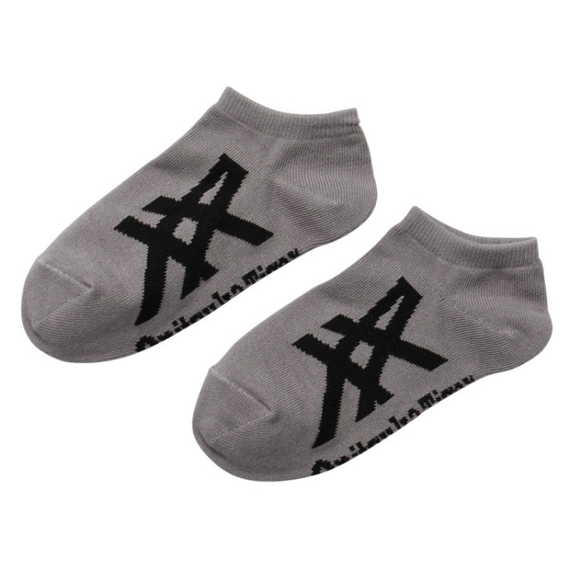 Grey / Black Men\'s Onitsuka Tiger Ankle Socks Online India | R2Q-3485