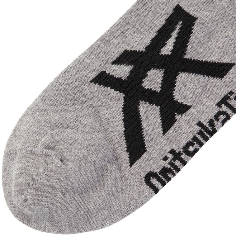 Grey / Black Women's Onitsuka Tiger Ankle Socks Online India | Z4W-1160