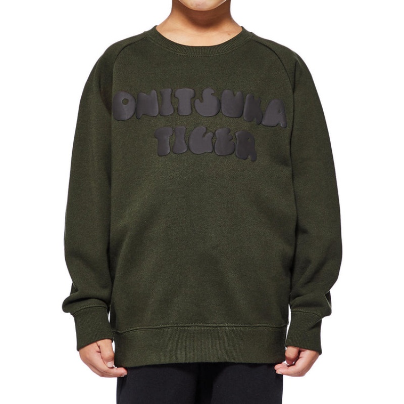 Khaki Kids' Onitsuka Tiger Sweatshirts Online India | D6W-7890