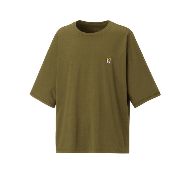 Khaki Men's Onitsuka Tiger Graphic T Shirts Online India | P5Q-3687