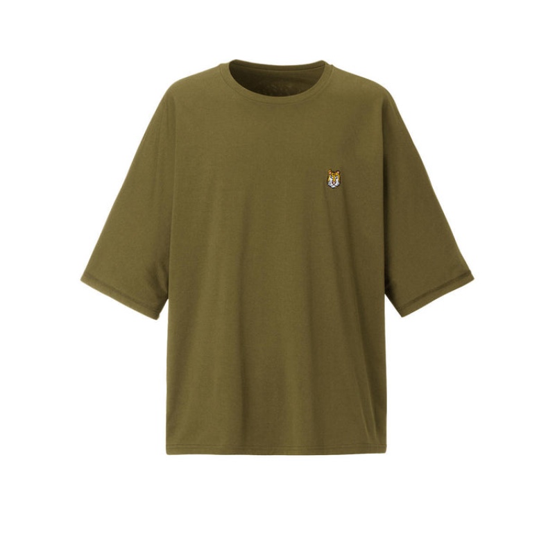 Khaki Men\'s Onitsuka Tiger Graphic T Shirts Online India | P5Q-3687